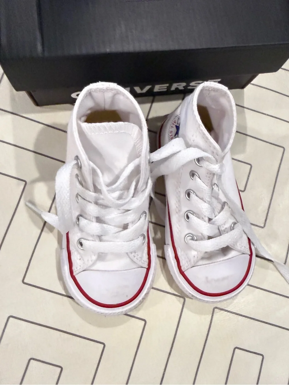 Converse Kids White Canvas High-Top Sneakers